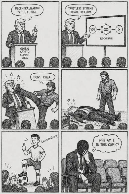 Comic illustration of a crypto casino player in Canada