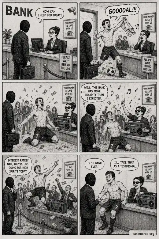 Comic illustration of an Interac e-Transfer casino win in Canada