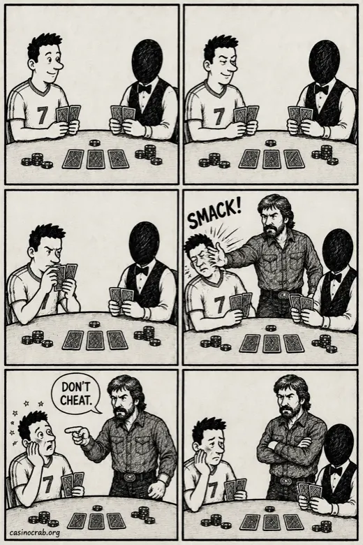 Comic illustration of a video poker player in Canada